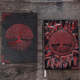 Mystery Tree 3D Embossed Faux Leather Cover Notebook Red, awai Notebooks